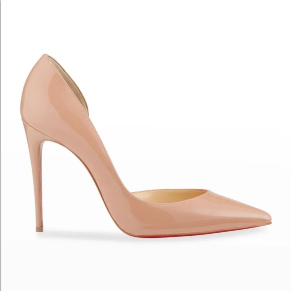 Christian Louboutin Iriza 100 Nude Patent Heels - Picture 1 of 13